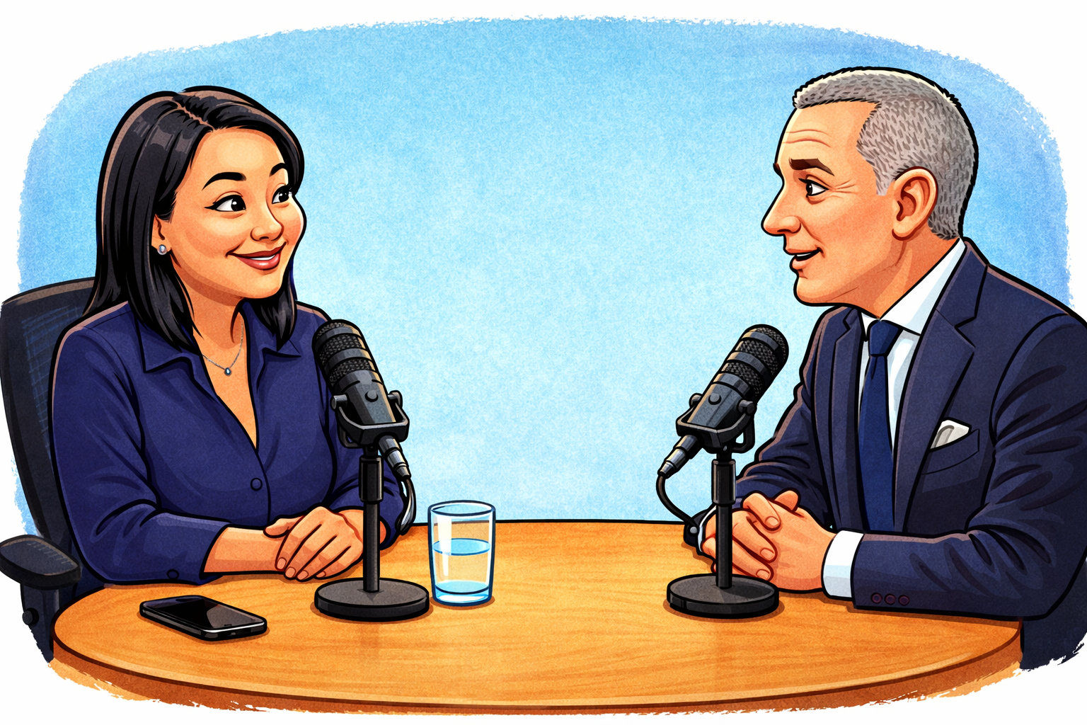 Caricatura editorial sobre la entrevista Diego Acuña - Keiko Fujimori